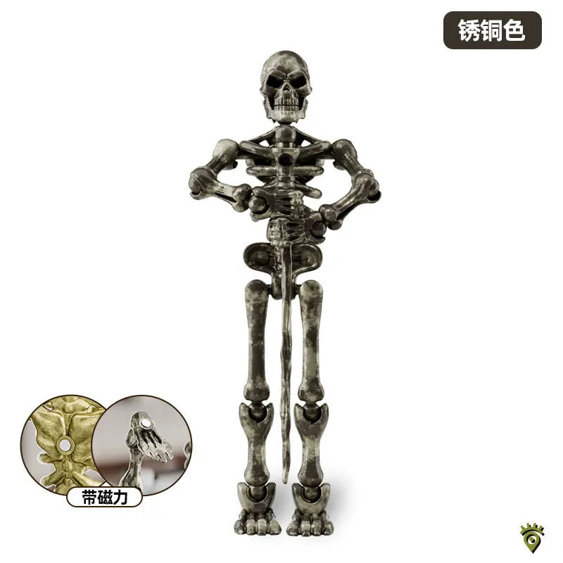 Hot 6pcs Action Figure Death God Skeleton Multi-Joint Mobile Shapeshift Robot,Halloween Action Manikin Decorative Ornaments Toys