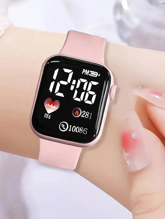 Love Pattern Electronic Watch And Butterfly Accessories Set Birthday Gift (No Box Included)