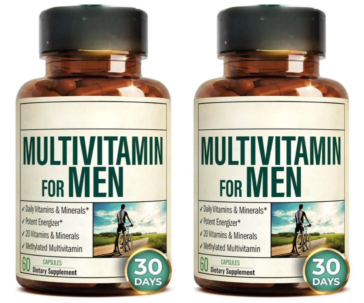 Multivitamin for Men Capsule Immune Health Support Contain Methylated Vitamins and Chelated Minerals Provide Body Energy 60count