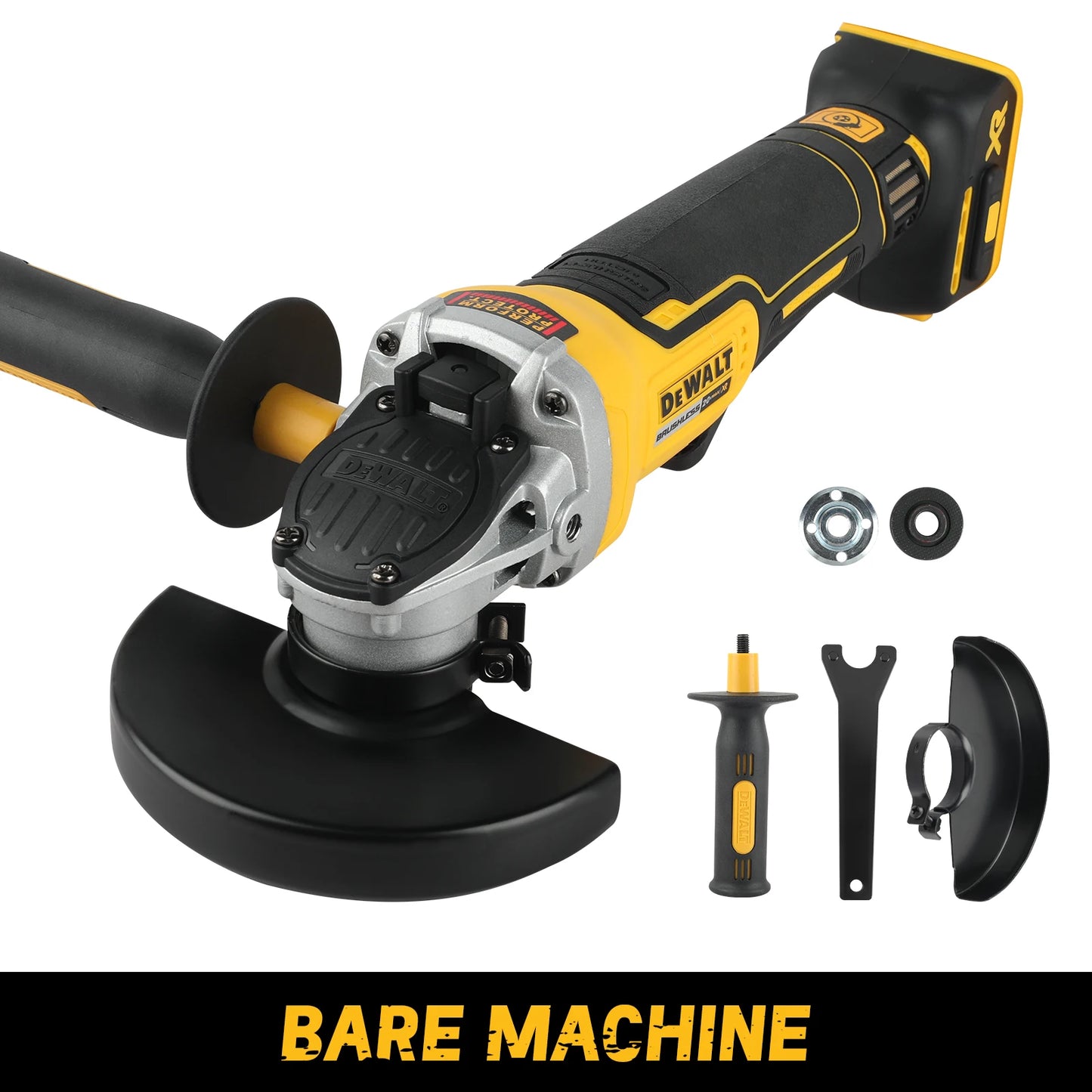 DEWALT DCG406 20V MAX XR Cordless Brushless 125mm Angle Grinder,Bare Tool Only - Efficient Cutting, Grinding & Polishing Machine