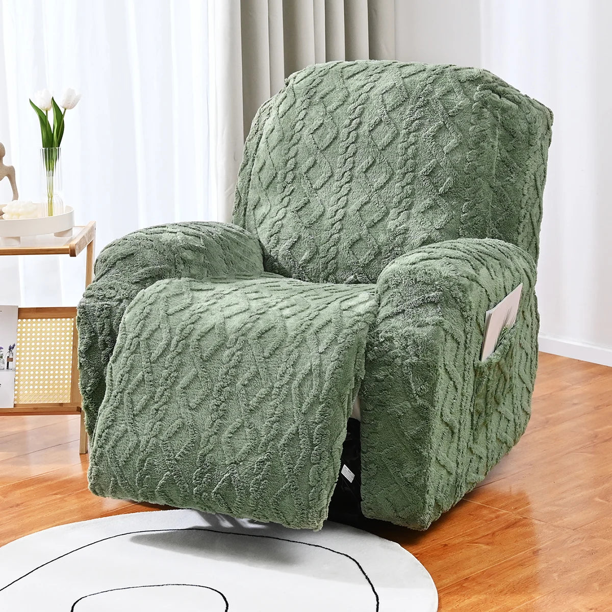 4/6/8pcs a set, double-sided jacquard braid Chivas sofa cover, elastic soft sofa recliner cover decorative protection