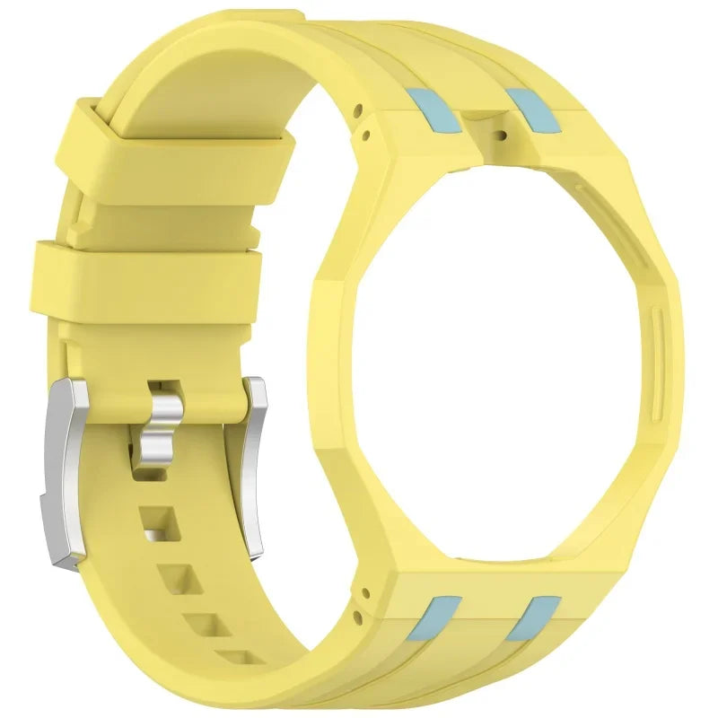 2-in-1 PC Case+Silicone Strap for Swatch X AP Royal Pop Pocket Watch Change To Wristwatch Integrated Modification Accessories