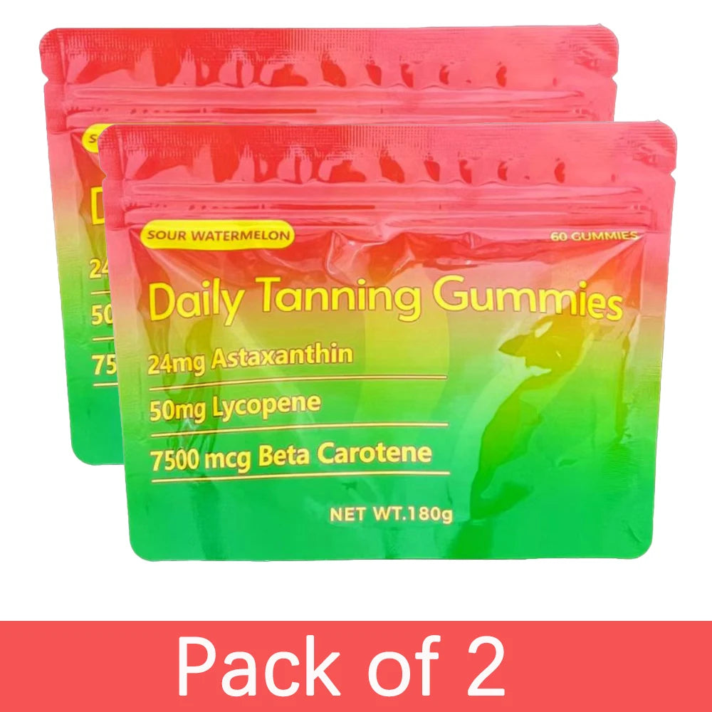 Tanning Gummies for Women & Men | Sun Tan Tanning Supplement with Astaxanthin, Lycopene, Multivitamins | Skin Radiance HYdration