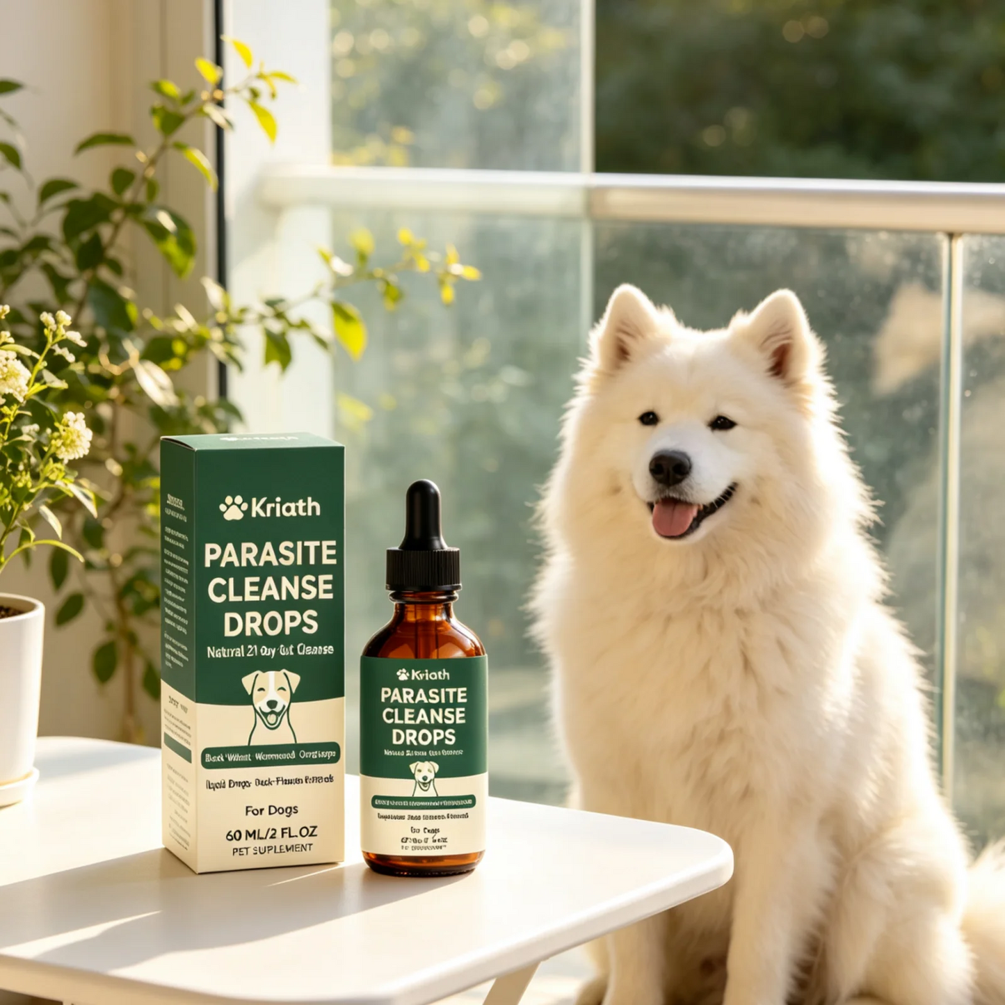Kriath Pet Digestive Supplement Drops Digestive Comfort Gastrointestinal Health Immune Support Gentle Dog Nutrition Supplement