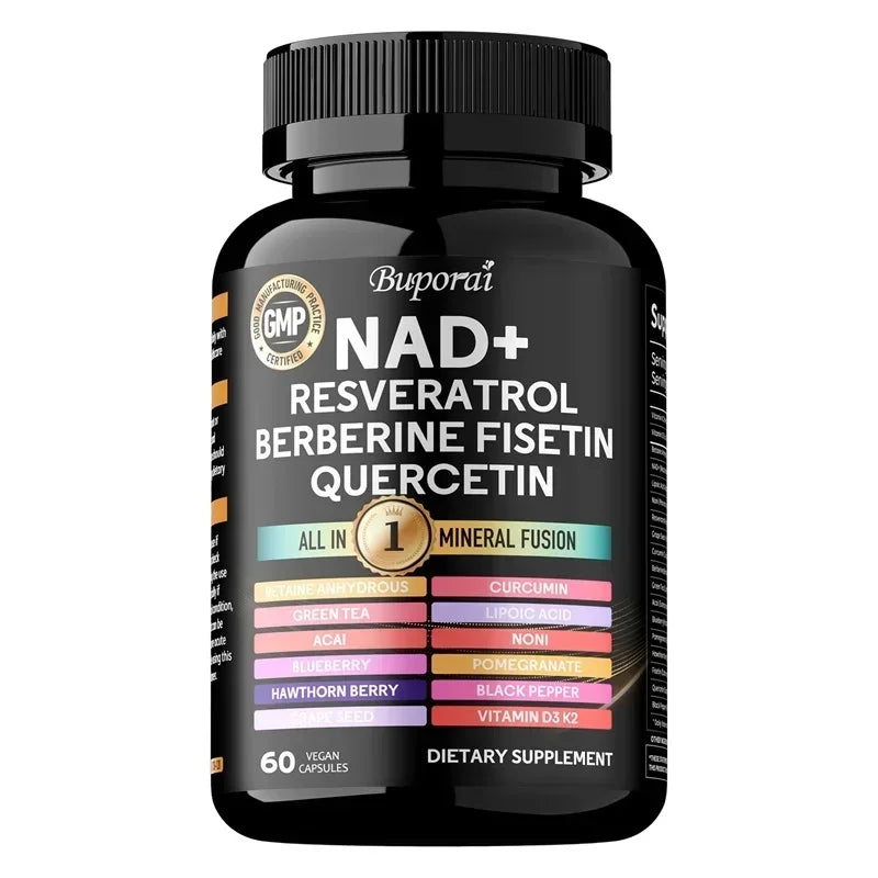 NAD+ Resveratrol Berberine - Supports Cardiovascular Health, Improves Endurance, Promotes Cell Health,Supplement Nutrition