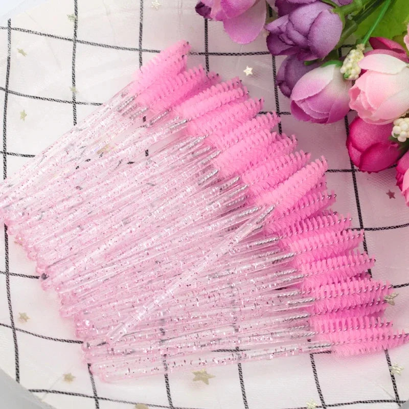 50Pcs Disposable Eyelash Spooler Brushes Multipurpose Eyebrow And Lash Extension DIY Beauty Accessory