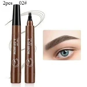 Four-pronged eyebrow pencil, four-end, long-lasting, non-smudged, water-resistant, anti-smudged eyebrow pencil