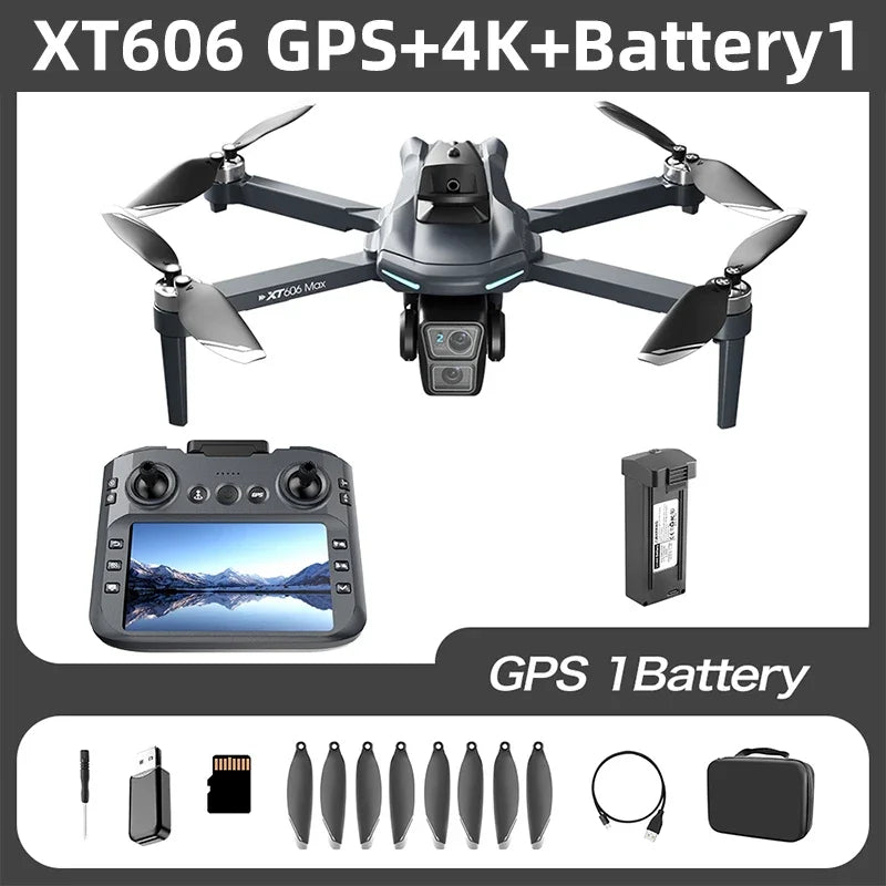 Original XT606 MAX GPS Drone 4k Professional 8K HD Camera FPV Wish Screen Drone 360° Obstacle Avoidance Quadcopter Toys Dron