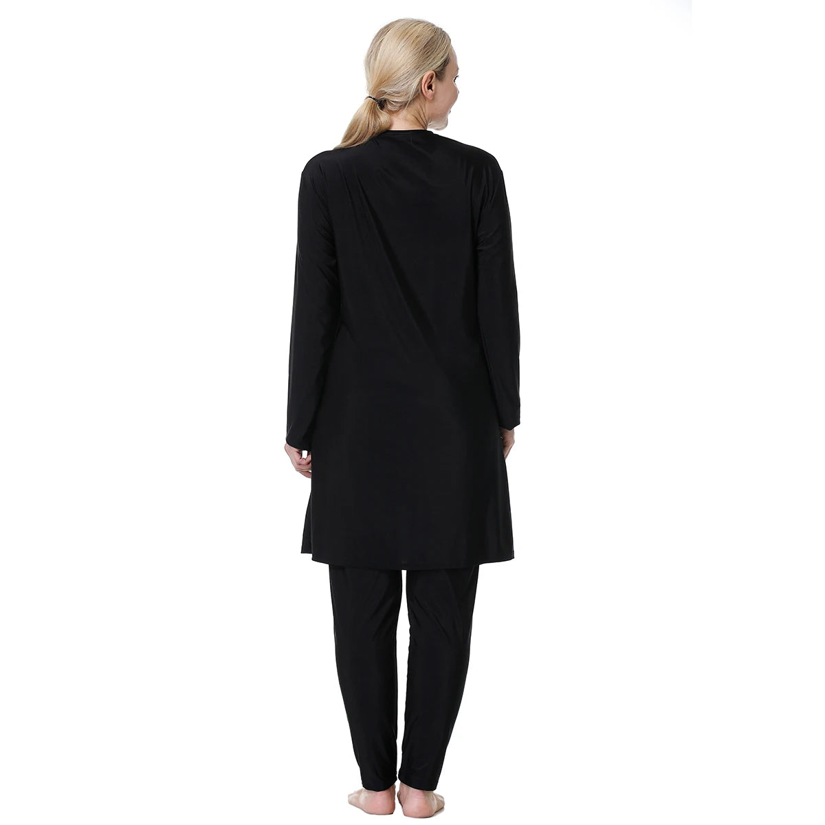 H1029 Muslim Women Fullcoverage  Long Sleeves Cover Up Burkinis Three Pieces Plus Size Swimwear Suits