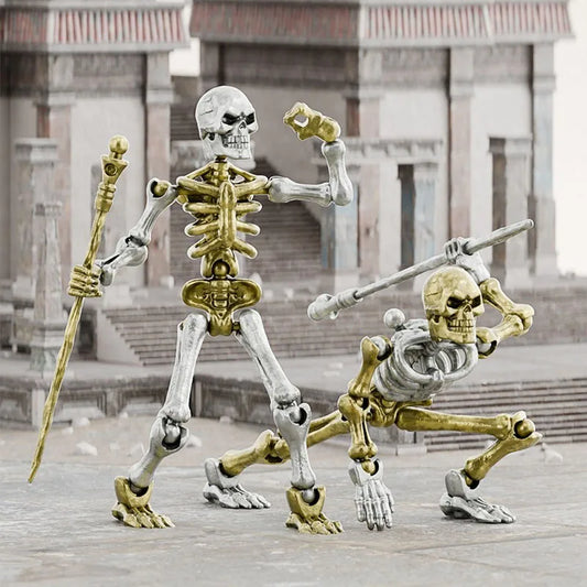 Hot 6pcs Action Figure Death God Skeleton Multi-Joint Mobile Shapeshift Robot,Halloween Action Manikin Decorative Ornaments Toys