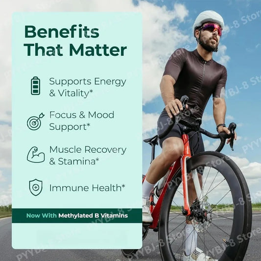 Multivitamin for Men Capsule Immune Health Support Contain Methylated Vitamins and Chelated Minerals Provide Body Energy 60count