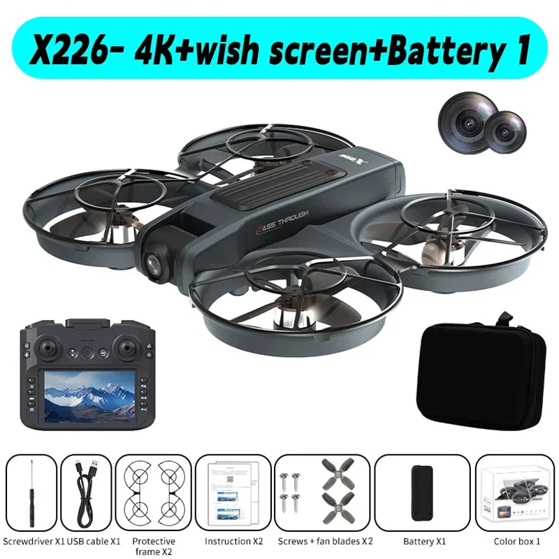 Original X226/X226VR Mini Drone 4K Professional Remote Control Helicopter Plane RC Dron With Screen Quadcopter Toy Gift for Kids
