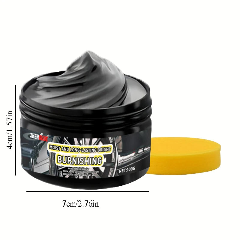1 Piece 100g Car Tire Gloss Maintenance Agent Car Wax Tire Coating Paste Polishing Cleaning Wax - Bright Tire and Re-Blackening, Seat Care and Recovery Gloss