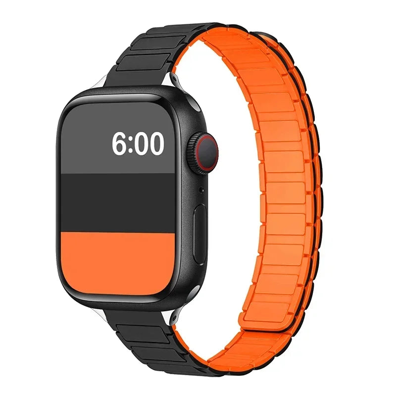 Magnetic Strap for Apple Watch 10 Band 44mm 45mm 49mm 40mm 41mm 42mm 46mm Silicone Bracelet iWatch Series 7 8 SE 3 Ultra 2 9 11