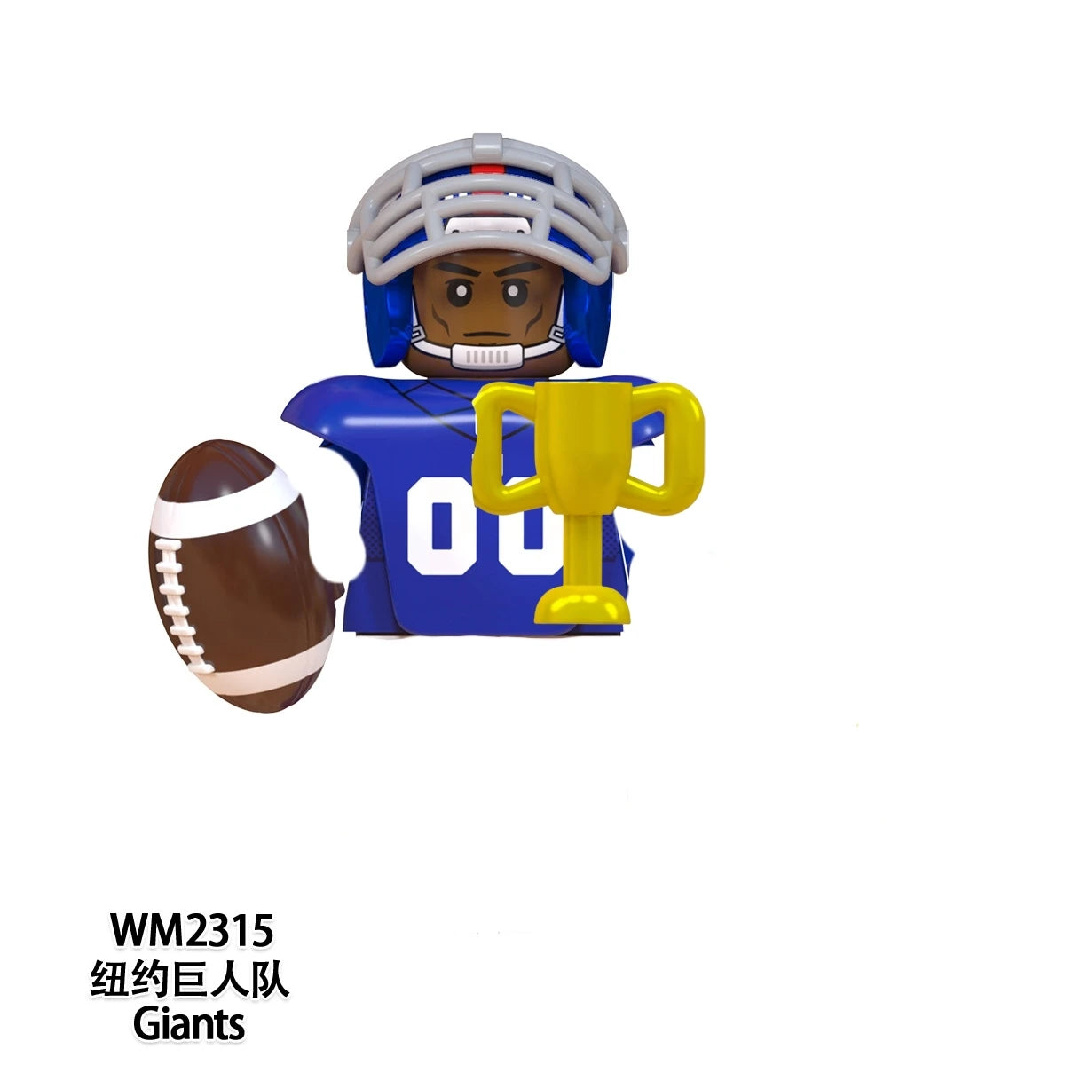 Model American Football Stars Building Blocks Sport Rugby Player Helmet Trophy Mini Action Figures Toys For Birthday Gifts Kids