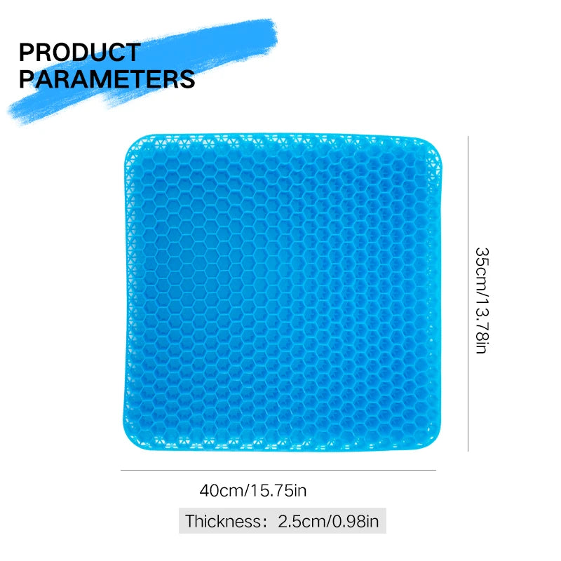 Gel Seat Cushion Summer Breathable Honeycomb Design For Pressure Relief Back Tailbone Pain - Home Office Wheelchair Chair Cars