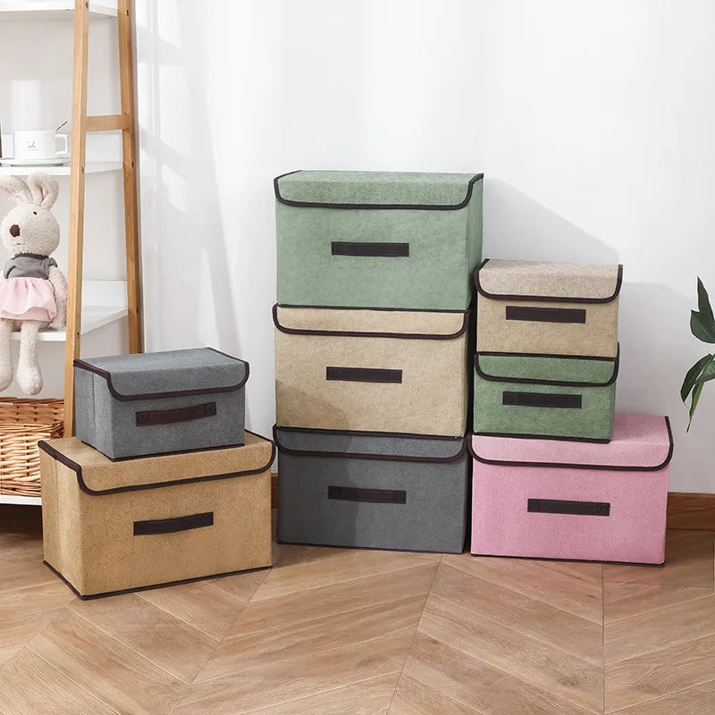 Fold Non Woven Fabric Storage Box Gray Home Supplies Clothing Underwear Sock And Kid Toy Storage Organizer Cosmetics