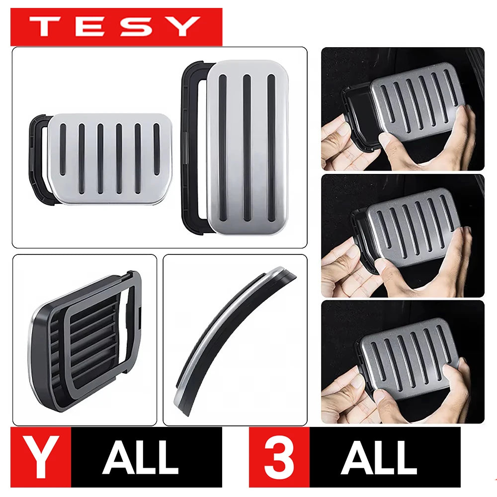 TESY For Tesla All Model YL Y Juniper Launch Model 3 Highland Accelerator Brake Pedal Anti Slip Foot Rest Cover