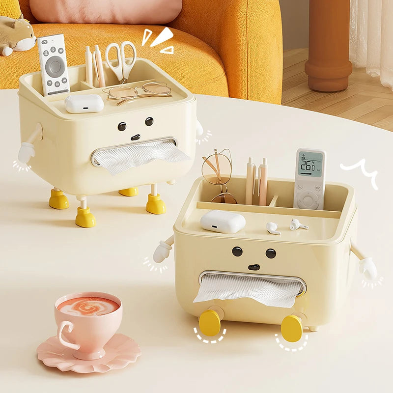 1pc Multifunctional Desktop Storage Box, Cosmetic Organisation Shelf Countertop Storage and Display Box (with Sticker)