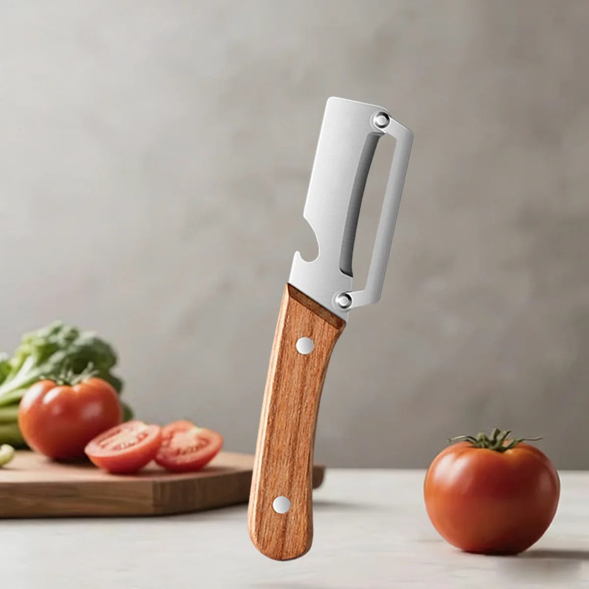 Kitchen Peeler Stainless Steel Vegetable Peeler with Wooden Handle for Peeling and Slicing Fruits and Vegetables Kitchen Tool