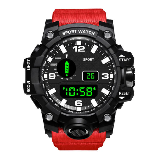 Fashion Men's Watch Sports Electronic Wristwatch Large Dial Multifunctional Waterproof Luminous Alarm Kids Male's Military Watch