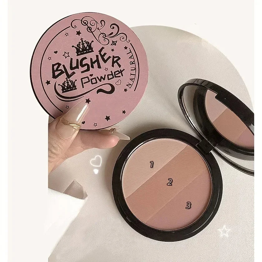 3 Colors Gray Trimming Palette Blush Palette Exquisite Matte Nose Shadow Eye Shadow Brightening Contour Trimming Palette