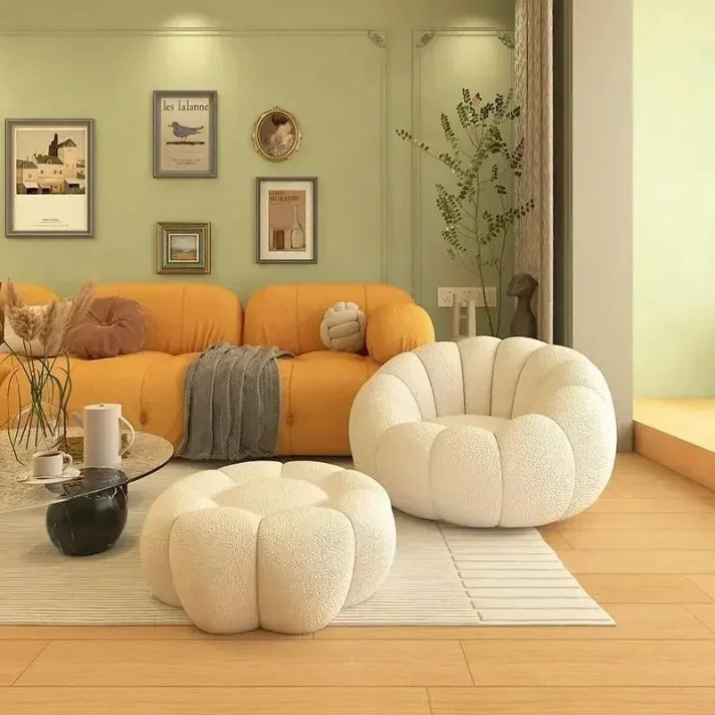 Lazy Pumpkin Sofa Nordic-Style Single Sofa Chair EPS Particle Filling Soft Comfortable Home Living Room Balcony Bedroom Sofa set