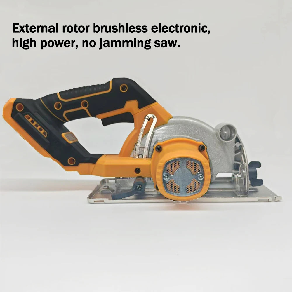 5.5IN Brushless External Rotor Cordless Circular Saw High Power Compatible with Dewalt 18V Battery Electric Cutting Tool