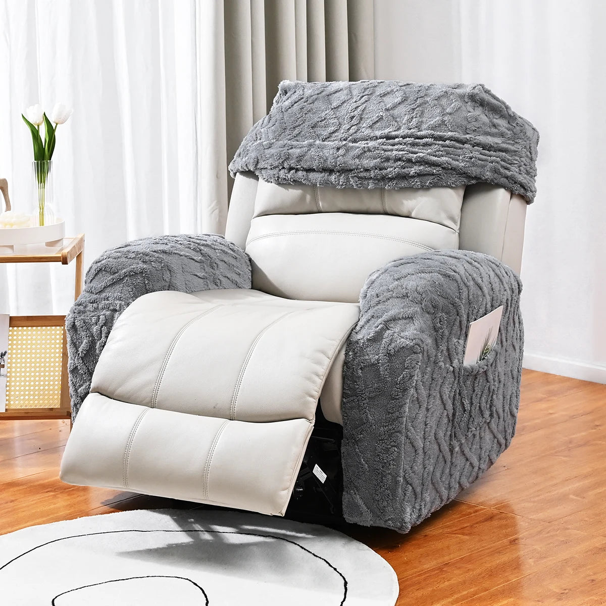 4/6/8pcs a set, double-sided jacquard braid Chivas sofa cover, elastic soft sofa recliner cover decorative protection