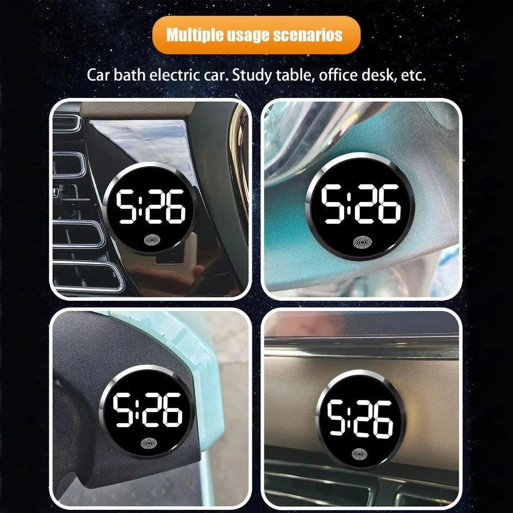 Fashionable Car LED Clock Touch-Control Dashboard Watch with LED Display Light for Fridge RV Classroom Travel Vehicle