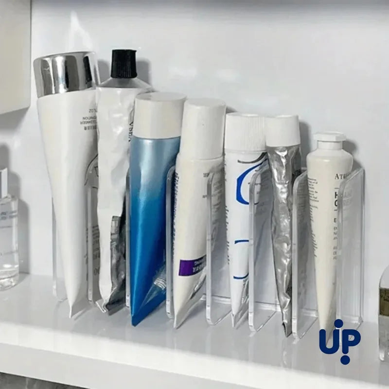 7-Slot Transparent Plastic Cosmetic Organizer Multi-Functional Makeup Holder for Home Office Bathroom Dressing Table Sorting