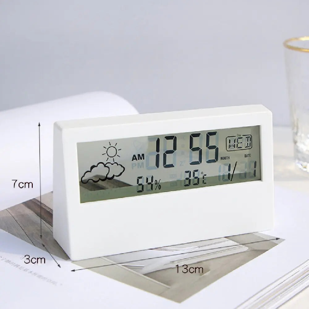 LED Thermometer Thermo-Hygrometer Multifunction Electronic Clock Temperature Humidity Meter Weather Station for Home With Alarm
