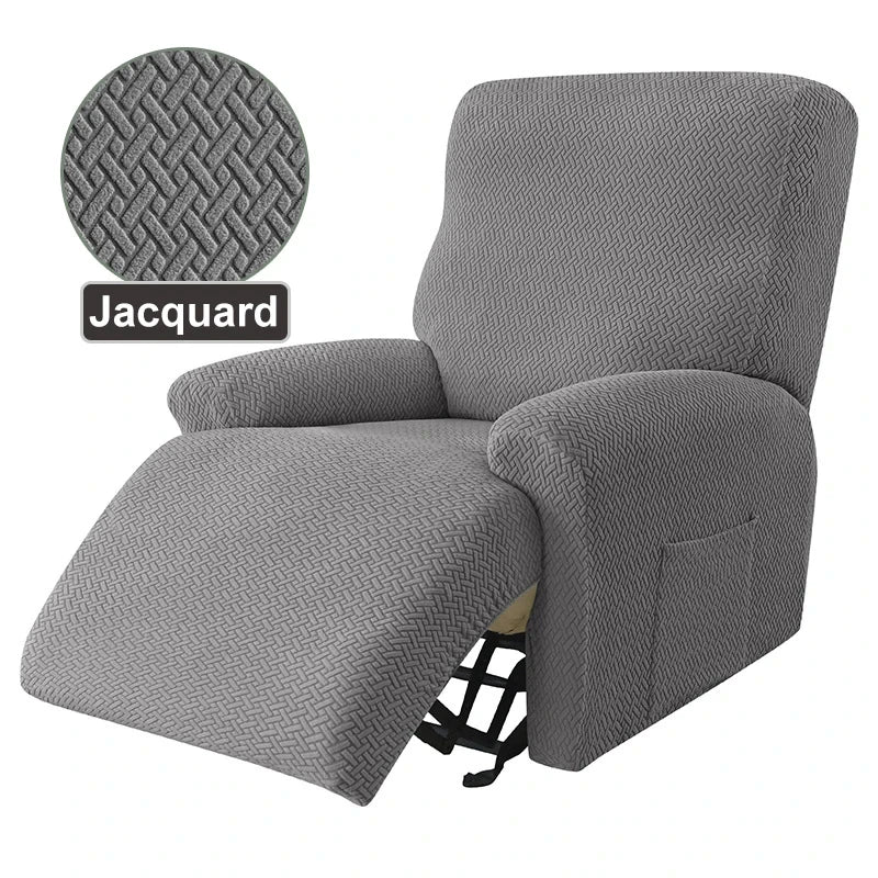 Recliner Sofa Cover Ralax Cover Jacquard Chair Covers Stretch Spandex Couch Slipcovers Non Slip Armchair Slipcovers 4pcs/set