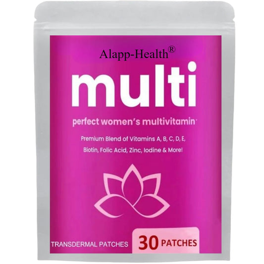 30 Patches Multivitamin Transdermal Patches Vitamins A, B, C, D, E, Biotin For Women , Brain, Heart, Immune & Energy