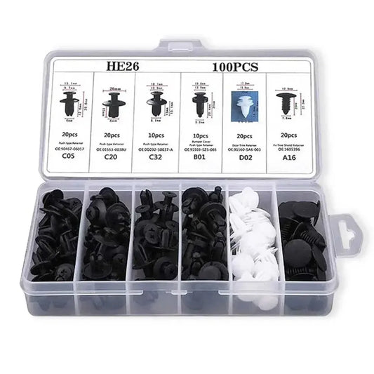 50-101PCS Auto Fastener Clips Kit Multi-Size Retainers For Car Fender Bumper Used For Auto Garage And Assembly