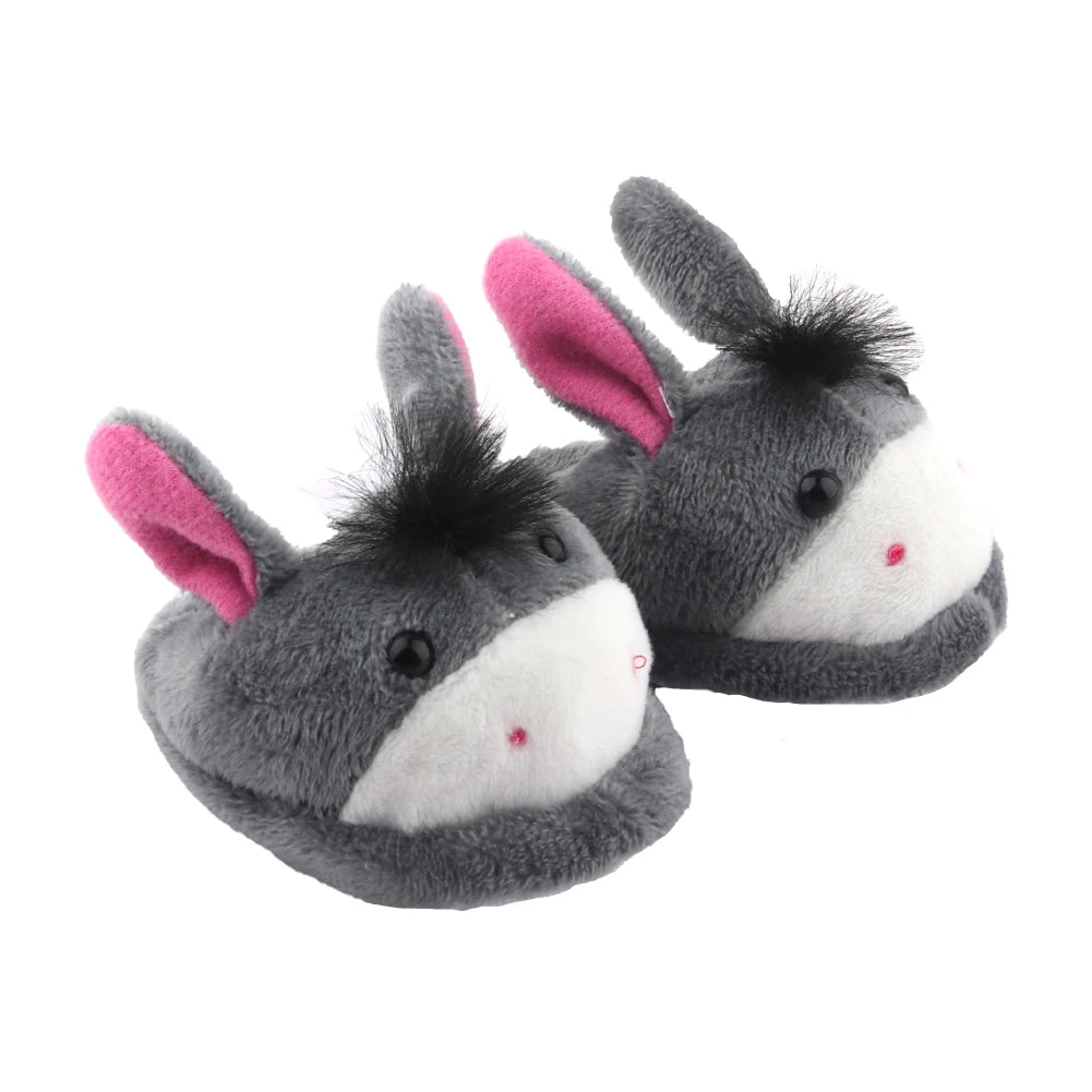 Doll Shoes 7cm Cute Frog, Tiger, Pig Plush Animal Slippers For American 18 Inch Girl,43 cm Baby New Born&OG Doll Girl's Toy Gift