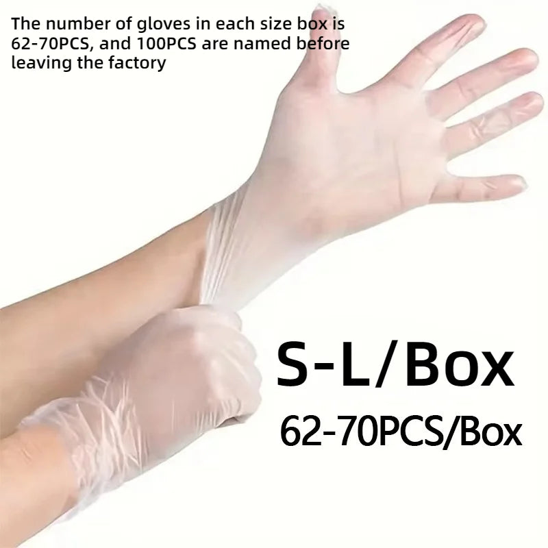 100PCS Disposable TPE Gloves Kitchen Bathroom Restaurant Camping Travel Waterproof Oil-Proof Household Cleaning Tools