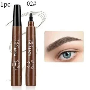 Four-pronged eyebrow pencil, four-end, long-lasting, non-smudged, water-resistant, anti-smudged eyebrow pencil