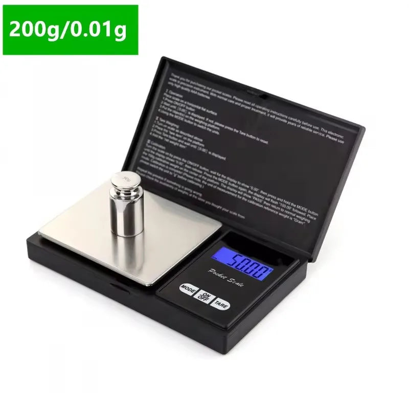 Mini Digital Pocket Scale 0.01g High Precision Stainless Steel Portable Jewelry Gold Gram Weight Balance Electronic Scale Tool