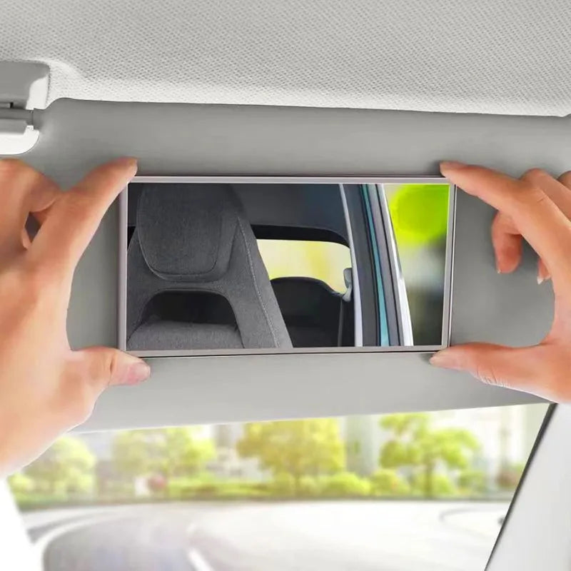 Car Sun Visor Mirror,Stainless Steel Sun-Shading Cosmetic Mirror for Wife Girlfriend,Seatback Makeup Mirror Stick on Car Vanity