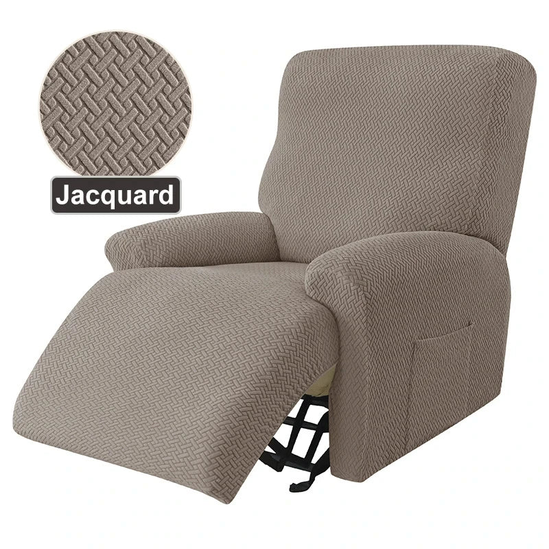 Recliner Sofa Cover Ralax Cover Jacquard Chair Covers Stretch Spandex Couch Slipcovers Non Slip Armchair Slipcovers 4pcs/set
