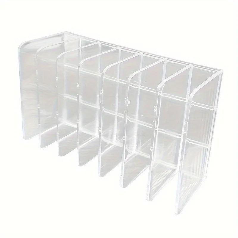 7-Slot Transparent Plastic Cosmetic Organizer Multi-Functional Makeup Holder for Home Office Bathroom Dressing Table Sorting