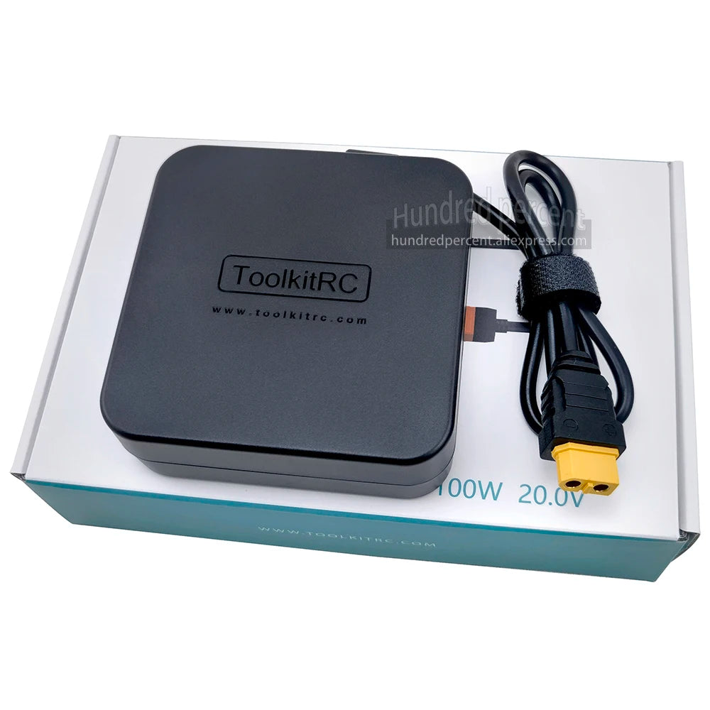 ToolkitRC ADP100 20V 5A 100W European And American Power Adapter Charger XT60 Suitable For M6D M7 M6DAC V2 M8P M4P M9 GT Power