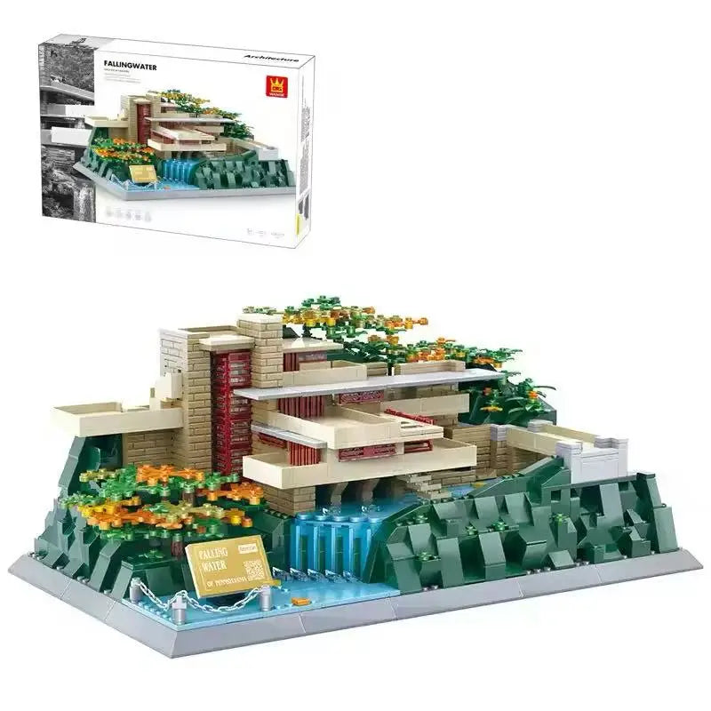 City Street View American Falling Water Villa Building Blocks Architecture Educational Toy for Kids Adults Birthday Gifts