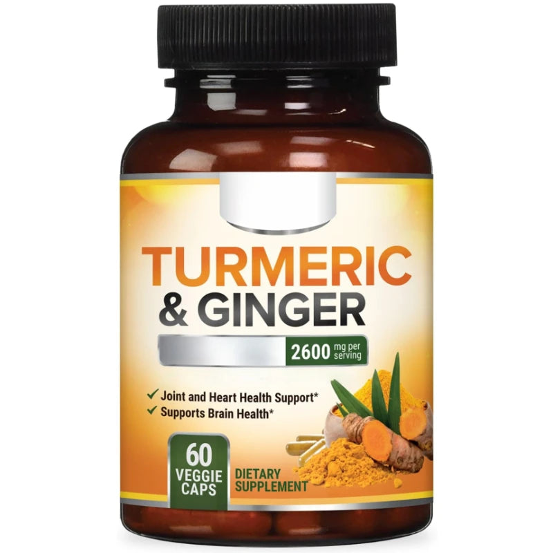 Turmeric Capsule Nutritional Supplement with Curcuminoids and Black Pepper Extract Support Joint,heart & Brain Health 60 Count