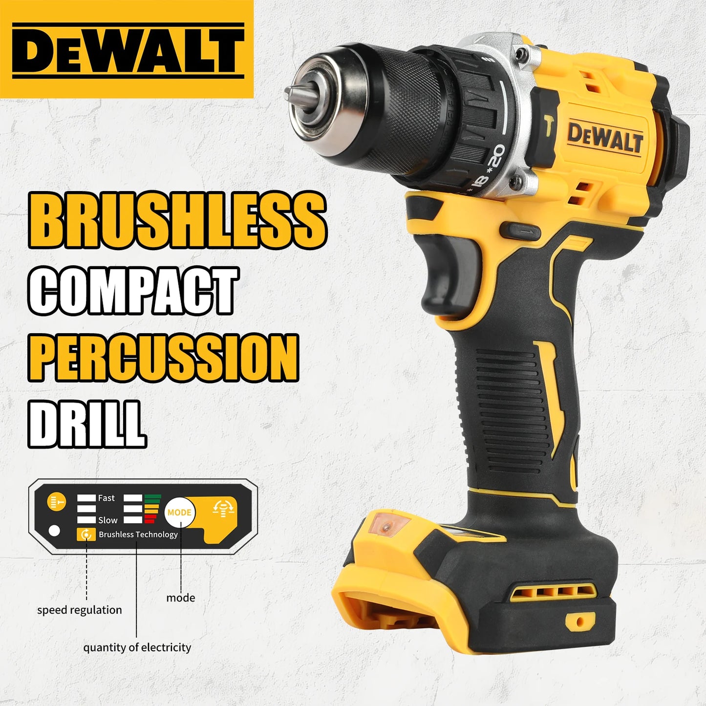 DEWALT DCD805 20V High - Performance Brushless Cordless Impact Drill & Screwdriver - Ideal for Pros & DIYers （Naked Tool）