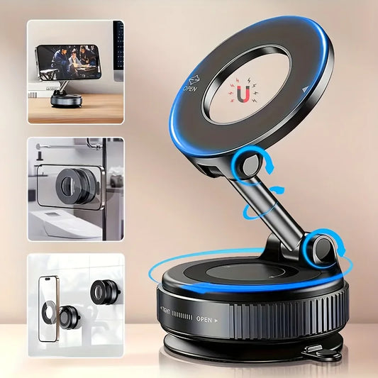 360° Rotating Vacuum Magnetic Car Phone Holder New Model Dashboard Glass Mount Multi-Scenario Automotive Navigation Stand