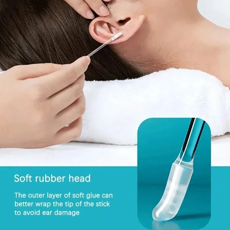 Premium Earwax Remover Tool Reusable Silicone Ear Cleaning Sticks Safe Gentle Ear Pick for Sensitive Ears
