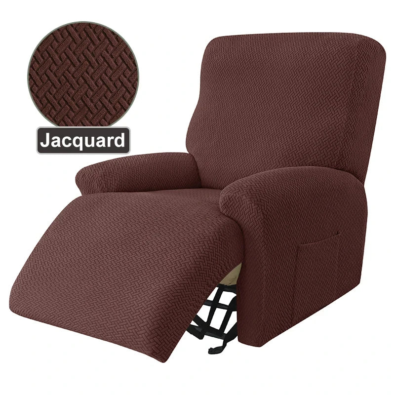 Recliner Sofa Cover Ralax Cover Jacquard Chair Covers Stretch Spandex Couch Slipcovers Non Slip Armchair Slipcovers 4pcs/set