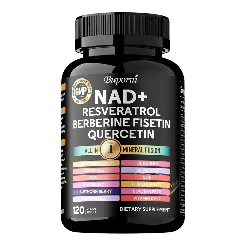 NAD+ Resveratrol Berberine - Supports Cardiovascular Health, Improves Endurance, Promotes Cell Health,Supplement Nutrition